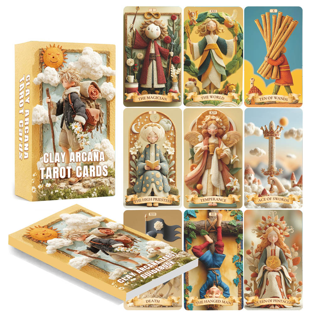 Tarot Deck With Guidebook - 78 Tarot-Karten-Set, 13 x 8 cm,