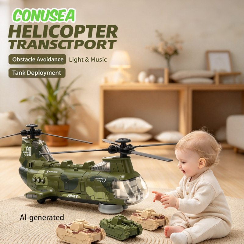 Music - Elektrisches Universal-Flugzeugmodell für Babys, Helikopter, Flugzeug,