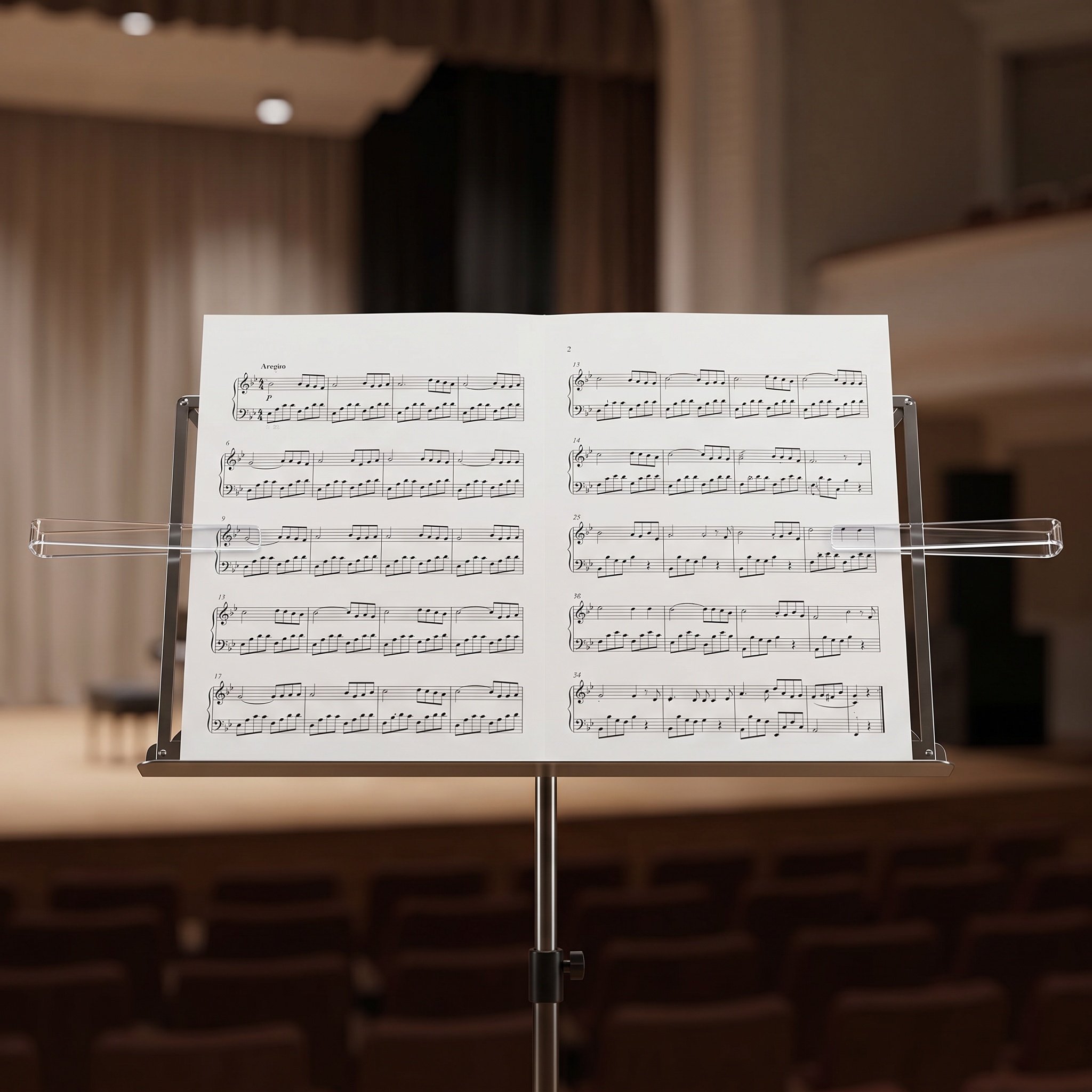 Clear Acrylic Book Stand Holder - 6 Paar transparente Acryl-Notenständer-Clips, Notenblatt-Halter, Klavier-,