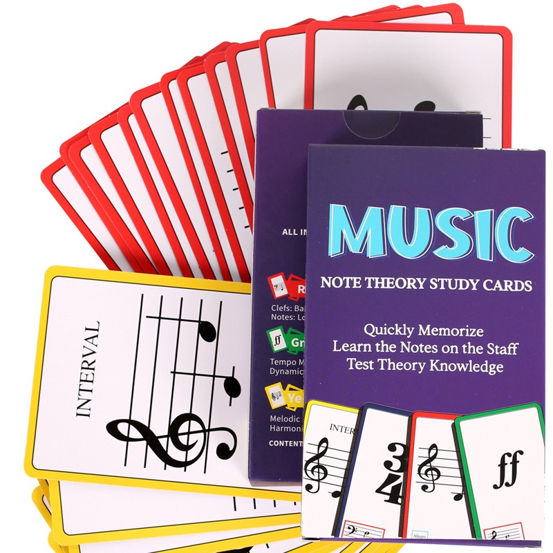 Blank Sheet Music Notebook - Musik-Flash-Karten für Klavier, Gitarren-Akkord-Diagramm, Musiknote-Karte zum