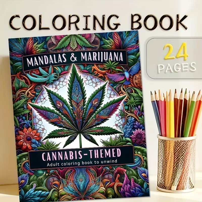 Adult Coloring Book Stress Relief - 24-seitiger Mandala-Stil, Malbuch, Mal-Graffiti, kreative Malerei,