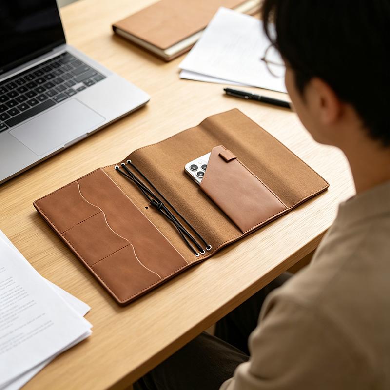 Vintage Leather Journal Notebook - (Ce14) Nachfüllbares Notizbuch-Organizer-Set, kompakter Ringbuch-Einband aus