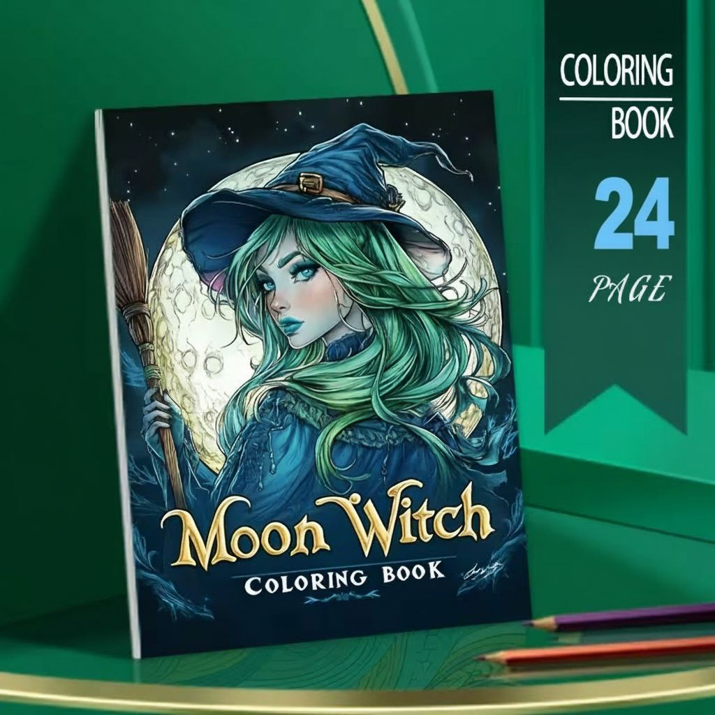 Mondhexen-Malbuch, magische He – Adult Coloring Book Stress Relief Bewertung und Preis