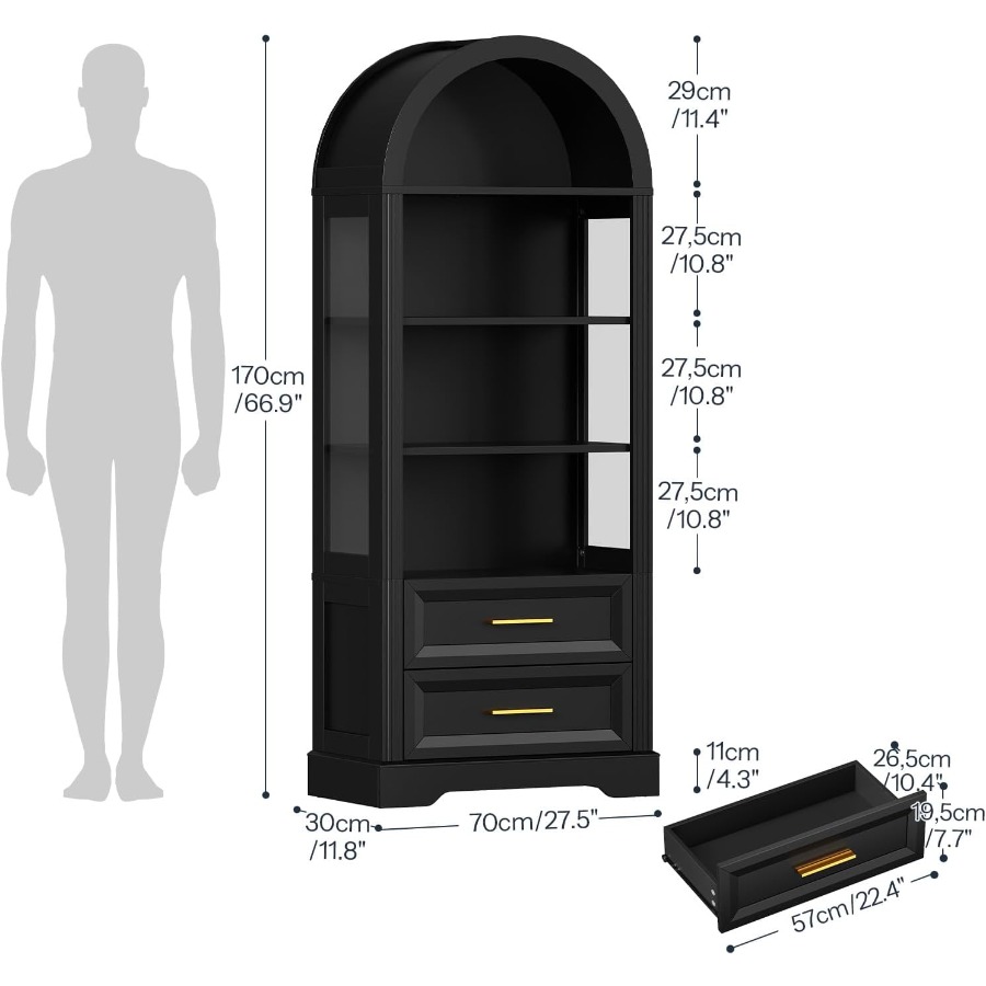 Vitrine, hohes, gewölbtes Büch – Books Bewertung und Preis