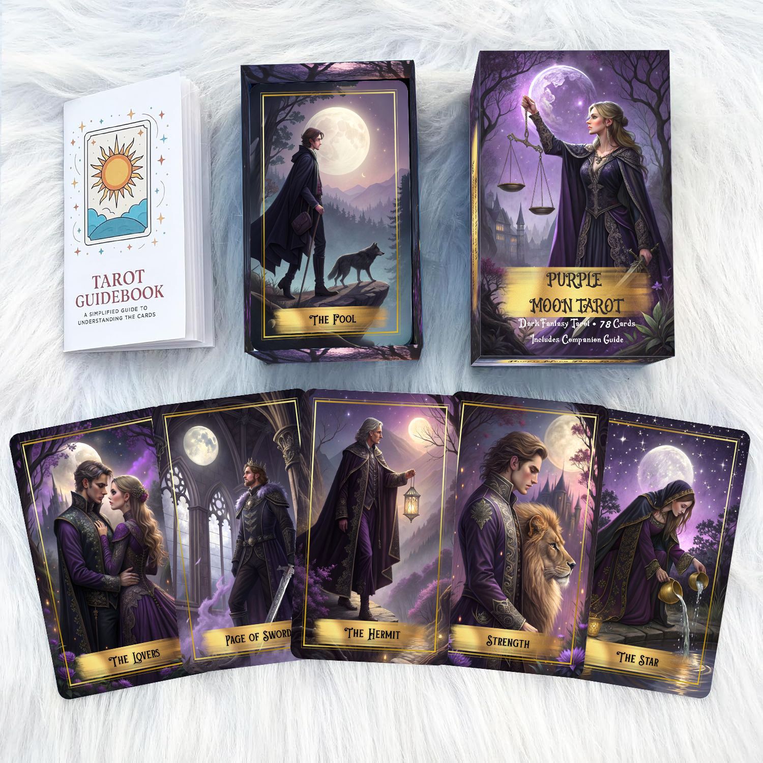 Purple Moon Tarot-Kartenset mi – Tarot Deck With Guidebook Bewertung und Preis